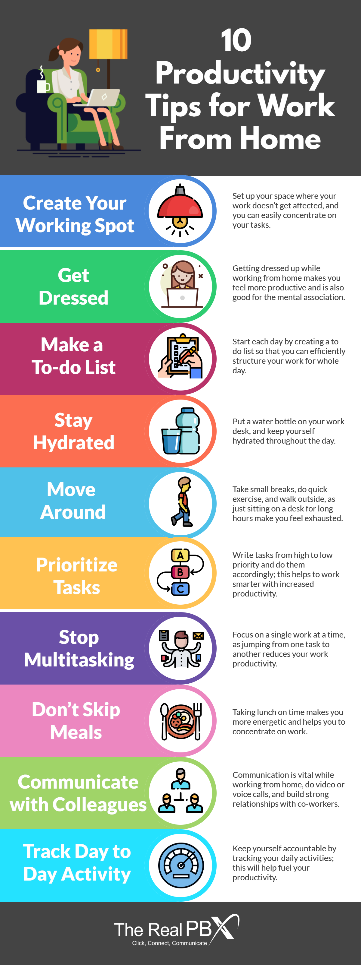10 Tips To Stay Productive While Working from Home [Infographic]